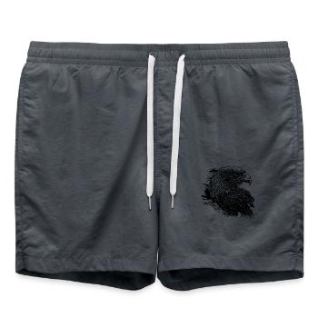 Elegant Eagle in Ink Vintage Tattoo Style - Swim Trunks - anthracite - Front - AI Model Male 185 light (185cm)