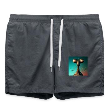 Alien artwork by Bruederchen - Badeshorts - Anthrazit - Vorne - AI Model Male 185 light (185cm)
