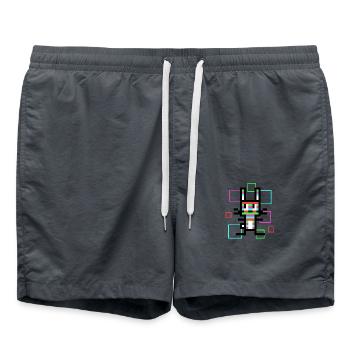 Rainbow Rabbit - Swim Trunks - anthracite - Front - AI Model Male 185 light (185cm)