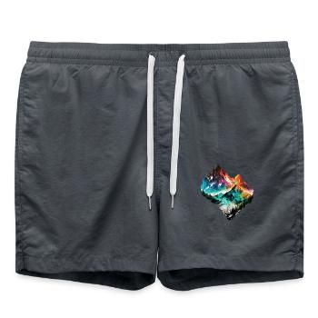 Graphique des montagnes colorées - Short de bain - charbon - Devant - AI Model Male 185 light (185cm)