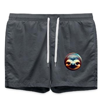 Colorful Abstract Sloth, Creative Animal Design - Swim Trunks - anthracite - Front - AI Model Male 185 light (185cm)