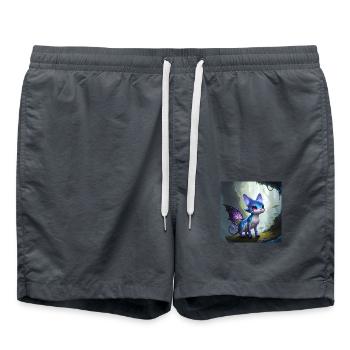 Chat extraterrestre avec des ailes, Fantastique - Short de bain - charbon - Devant - AI Model Male 185 light (185cm)