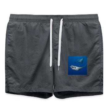 Mantas auf den Azoren - Badeshorts - Anthrazit - Vorne - AI Model Male 185 light (185cm)