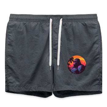Gorille cool au coucher du soleil – animal - Short de bain - charbon - Devant - AI Model Male 185 light (185cm)