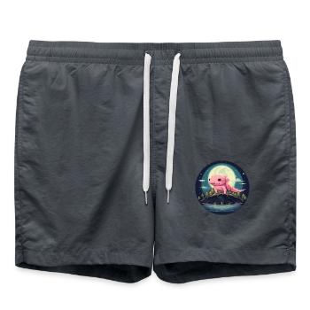 Axolotl at Lake Mondsee in Mexico - Swim Trunks - anthracite - Front - AI Model Male 185 light (185cm)