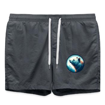 Polygon Bär eisbär im polygon geometrischen stil - Badeshorts - Anthrazit - Vorne - AI Model Male 185 light (185cm)