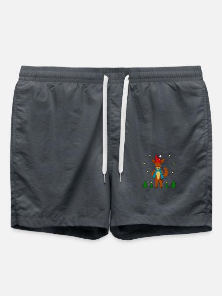 Christmas Squirrel - Swim Trunks - anthracite