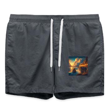 Ein Café am Rande der Welt - Badeshorts - Anthrazit - Vorne - AI Model Male 185 light (185cm)
