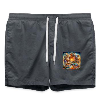 Tempel Psyart - Badeshorts - Anthrazit - Vorne - AI Model Male 185 light (185cm)