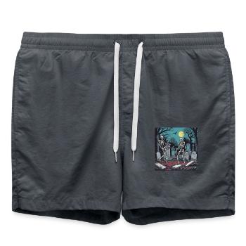 Réunion de vieux messieurs, amis - Short de bain - charbon - Devant - AI Model Male 185 light (185cm)