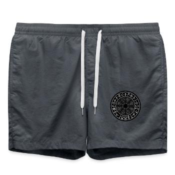Ältester Futhark / Runen - Badeshorts - Anthrazit - Vorne - AI Model Male 185 light (185cm)