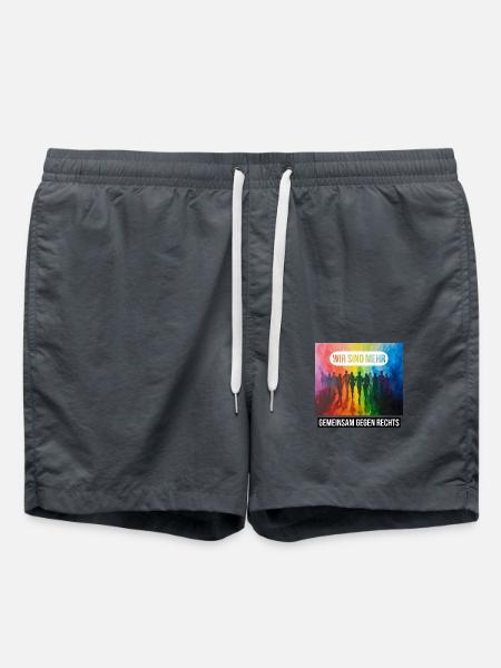 Wir sind mehr - gemeinsam gegen Rechts - Badeshorts - Anthrazit