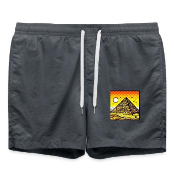 Art des pyramides vif - Hommage coloré à l’ancien Eg - Short de bain - charbon - Devant - AI Model Male 185 light (185cm)