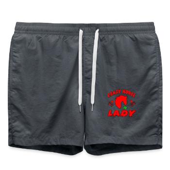Pferde - Badeshorts - Anthrazit - Vorne - AI Model Male 185 light (185cm)