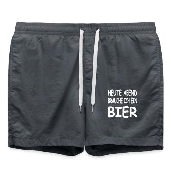 Bier - Badeshorts - Anthrazit - Vorne - AI Model Male 185 light (185cm)