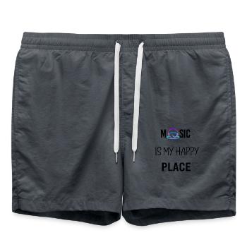 Musik ist mein glücklicher Ort schwarz - Badeshorts - Anthrazit - Vorne - AI Model Male 185 light (185cm)