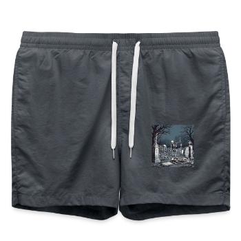 Sleepwalker Skeleton - Swim Trunks - anthracite - Front - AI Model Male 185 light (185cm)