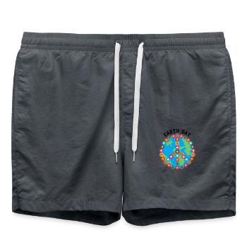 Earth day Peace - Badeshorts - Anthrazit - Vorne - AI Model Male 185 light (185cm)