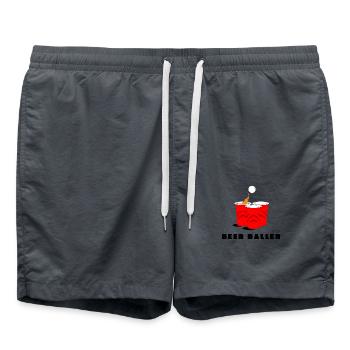 Beer Baller Beerpong - Badeshorts - Anthrazit - Vorne - AI Model Male 185 light (185cm)
