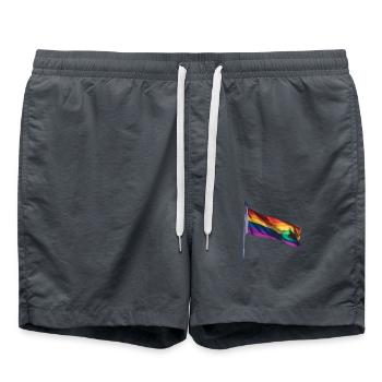 LGBTQ Flagge - Badeshorts - Anthrazit - Vorne - AI Model Male 185 light (185cm)