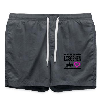 Pferd - Badeshorts - Anthrazit - Vorne - AI Model Male 185 light (185cm)