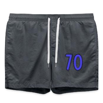 70. 70 JAHRE. 70. JAHRESTAG. 70-JÄHRIGES JUBILÄUM. - Badeshorts - Anthrazit - Vorne - AI Model Male 185 light (185cm)