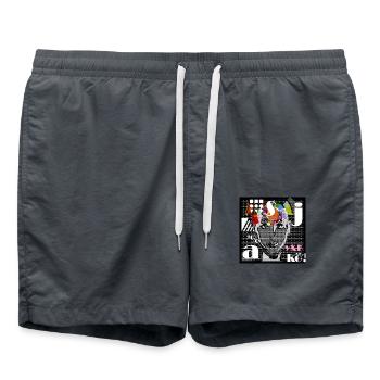 POP ART vs 009 - Badeshorts - Anthrazit - Vorne - AI Model Male 185 light (185cm)