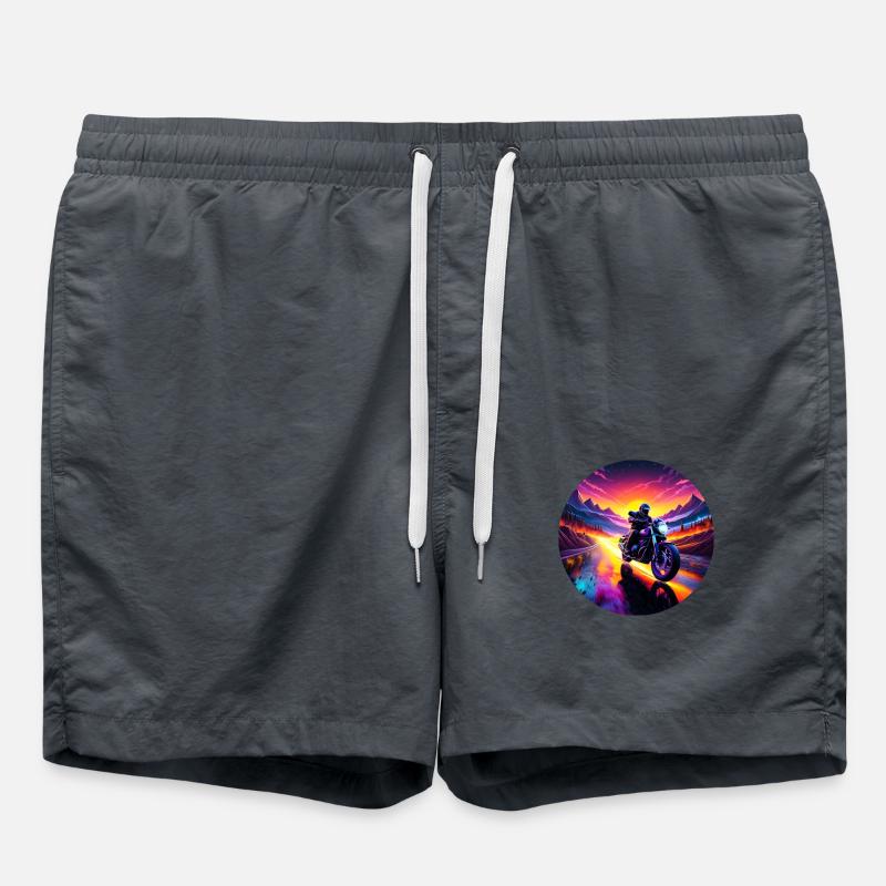 Motorcycle Sunrise - Swim Trunks - anthracite