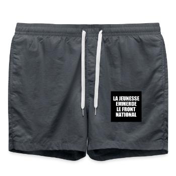 The youth fucks the National Front - Swim Trunks - anthracite - Front - AI Model Male 185 light (185cm)