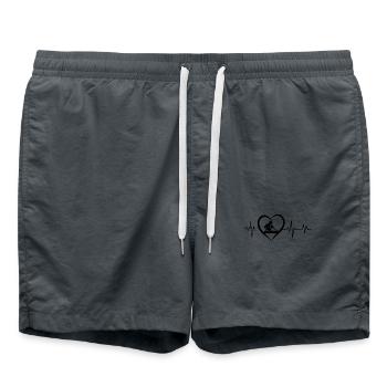 DJ-Herzschlag - Badeshorts - Anthrazit - Vorne - AI Model Male 185 light (185cm)