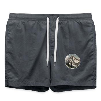 Swiss Mountains - Swim Trunks - anthracite - Front - AI Model Male 185 light (185cm)