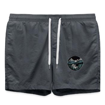 Swiss Mountains - Swim Trunks - anthracite - Front - AI Model Male 185 light (185cm)