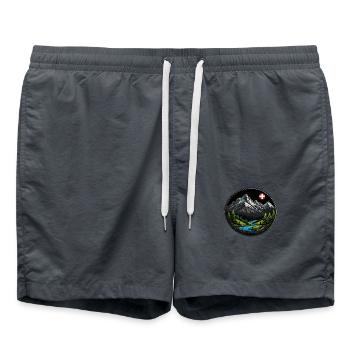 Swiss Mountains - Swim Trunks - anthracite - Front - AI Model Male 185 light (185cm)