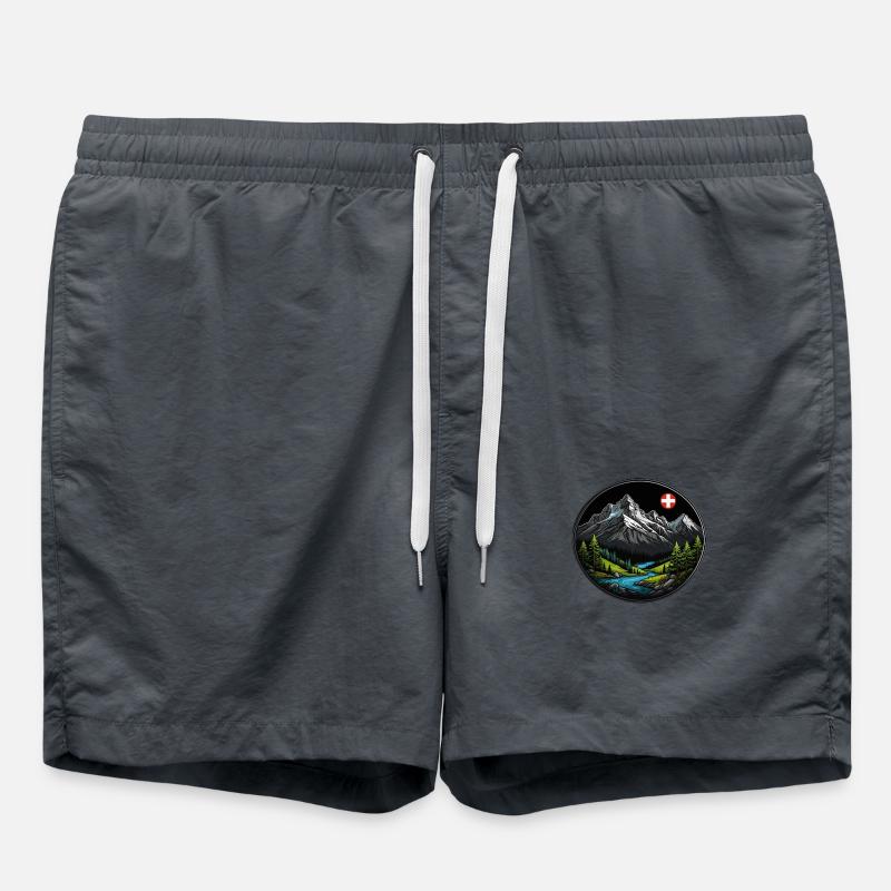 Swiss Mountains - Swim Trunks - anthracite