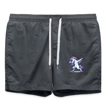 Licorne Dabbing Einhorn - Short de bain - charbon - Devant - AI Model Male 185 light (185cm)