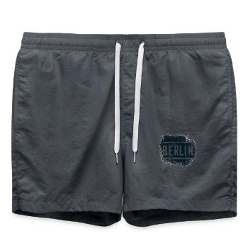 Berlin Grunge Design Alexanderplatz Berlin Ours - Short de bain - charbon - Devant - AI Model Male 185 light (185cm)