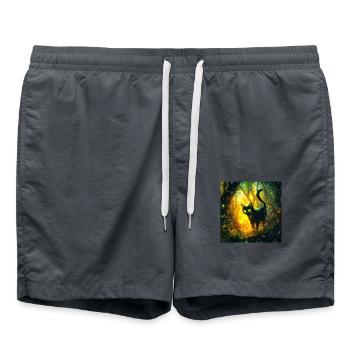 FANTASY Forest Cat - Badeshorts - Anthrazit - Vorne - AI Model Male 185 light (185cm)