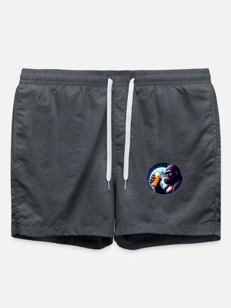 Big Beer Lover Monkey - Swim Trunks - anthracite
