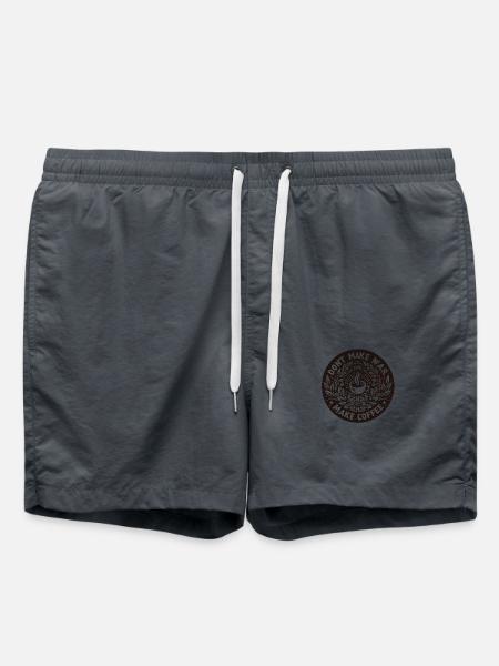 Don't Make War Make Coffee - Badeshorts - Anthrazit