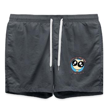 Chaton aux yeux très kawaii - Short de bain - charbon - Devant - AI Model Male 185 light (185cm)