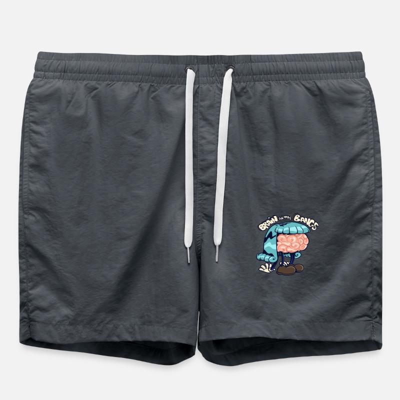 brain with bangs - Swim Trunks - anthracite