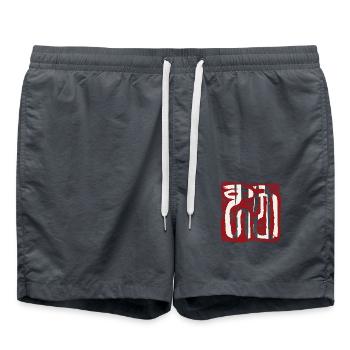 Schlange (Chinesisch) TIERKREIS - Badeshorts - Anthrazit - Vorne - AI Model Male 185 light (185cm)