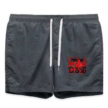 Halloween Happy Horror Monster Blood Spooky Scary - Swim Trunks - anthracite - Front - AI Model Male 185 light (185cm)
