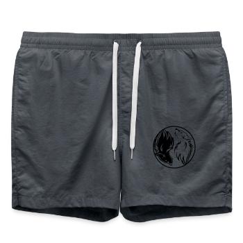 yin yang wölfe - Badeshorts - Anthrazit - Vorne - AI Model Male 185 light (185cm)