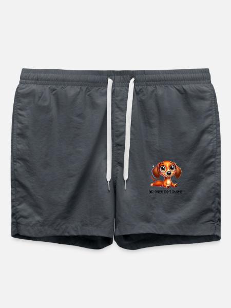 Dackel mit Spruch - Badeshorts - Anthrazit