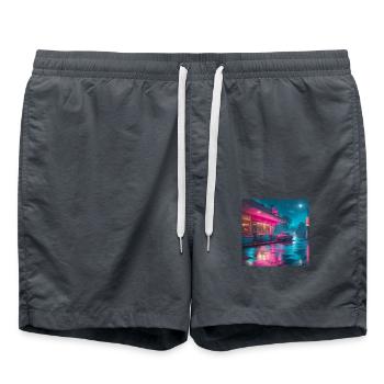 vieux dîner - Short de bain - charbon - Devant - AI Model Male 185 light (185cm)