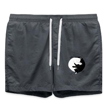 Chat Yi Ching - Short de bain - charbon - Devant - AI Model Male 185 light (185cm)