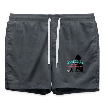 FR49 Motarde 1 jour - Short de bain - charbon - Devant - AI Model Male 185 light (185cm)