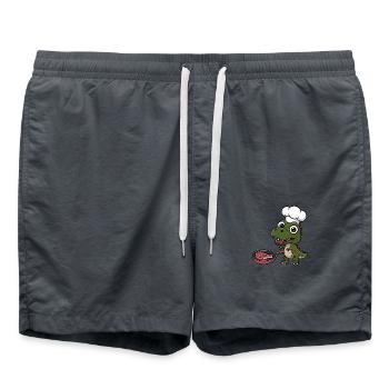 T-Rex Dinosaurier Kinder T-Shirt - Badeshorts - Anthrazit - Vorne - AI Model Male 185 light (185cm)