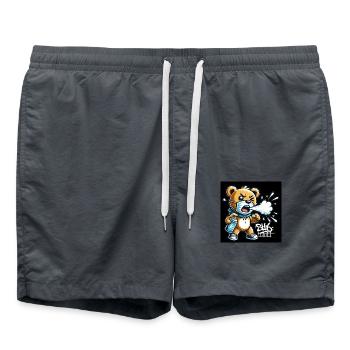 Niesender Teddybär - Badeshorts - Anthrazit - Vorne - AI Model Male 185 light (185cm)